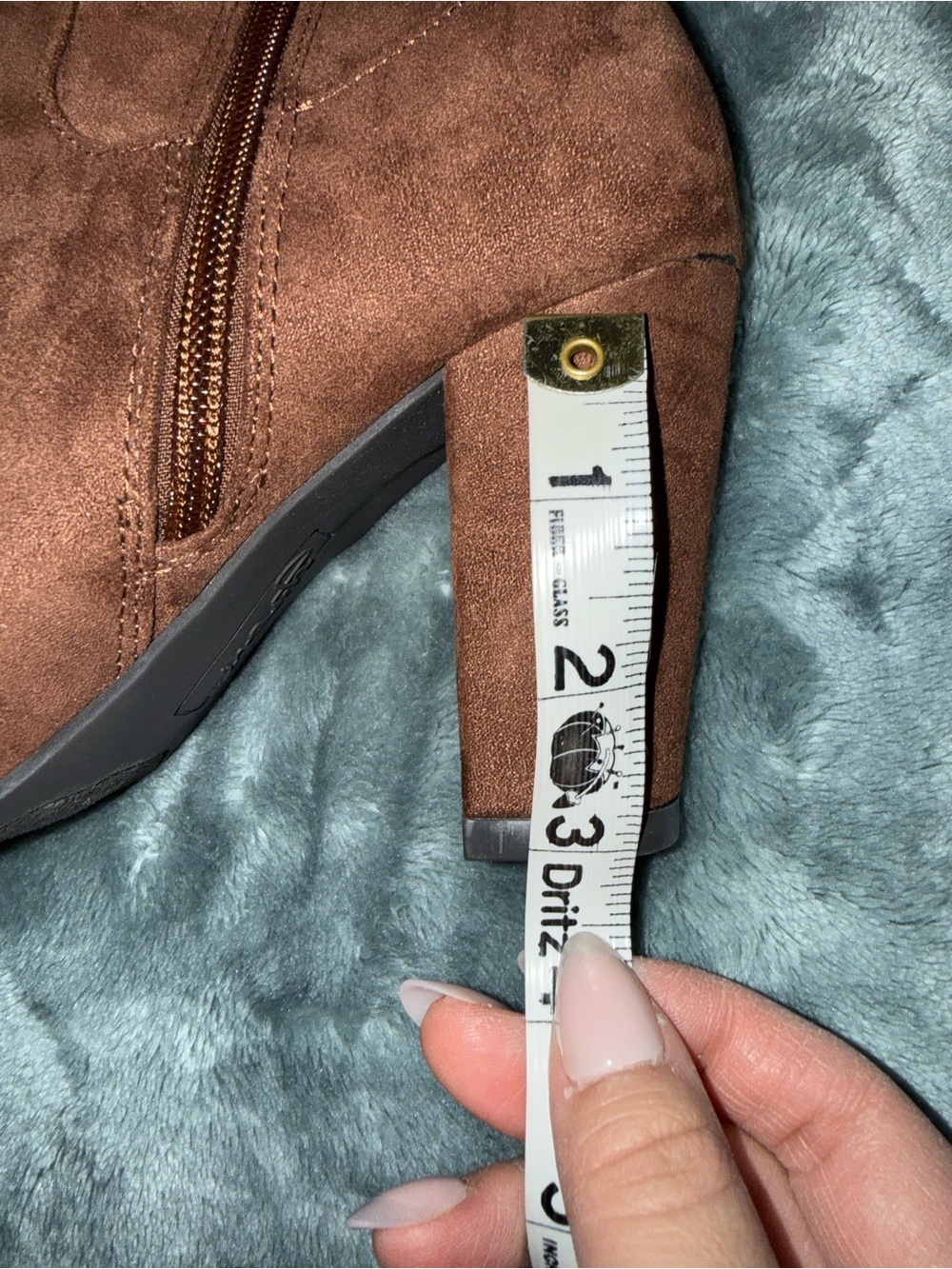 Y-Not Women's Brown Suede Mid-Calf Block Heel Boots - Picture 6 of 6